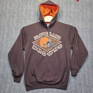 Vintage 80s Cleveland Browns Hoodie Mens M Sweatshirt Made‎ in USA Teamwork NFL